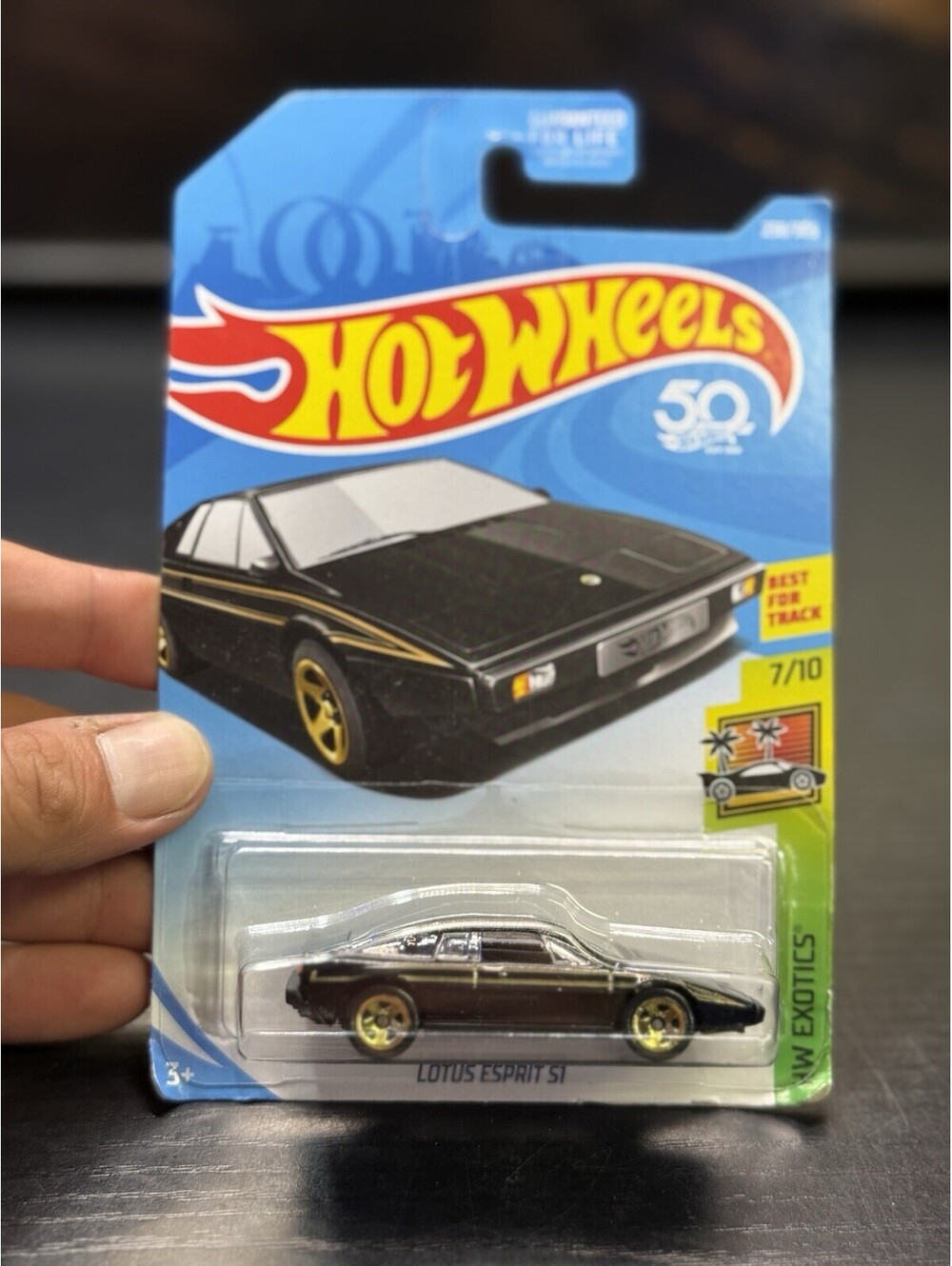 2018 Hot Wheels LOTUS ESPRIT S1 (Black) (Gold Rims) HW Exotics #7/10